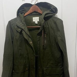 hunter green hooded jacket